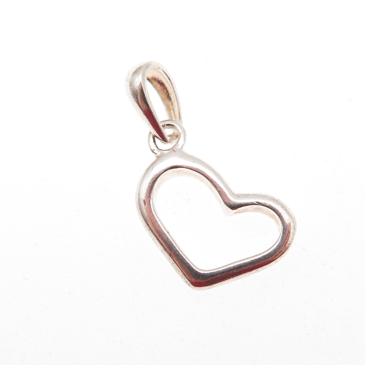 925 Sterling Silver Vintage Open Heart Mini Charm Pendant