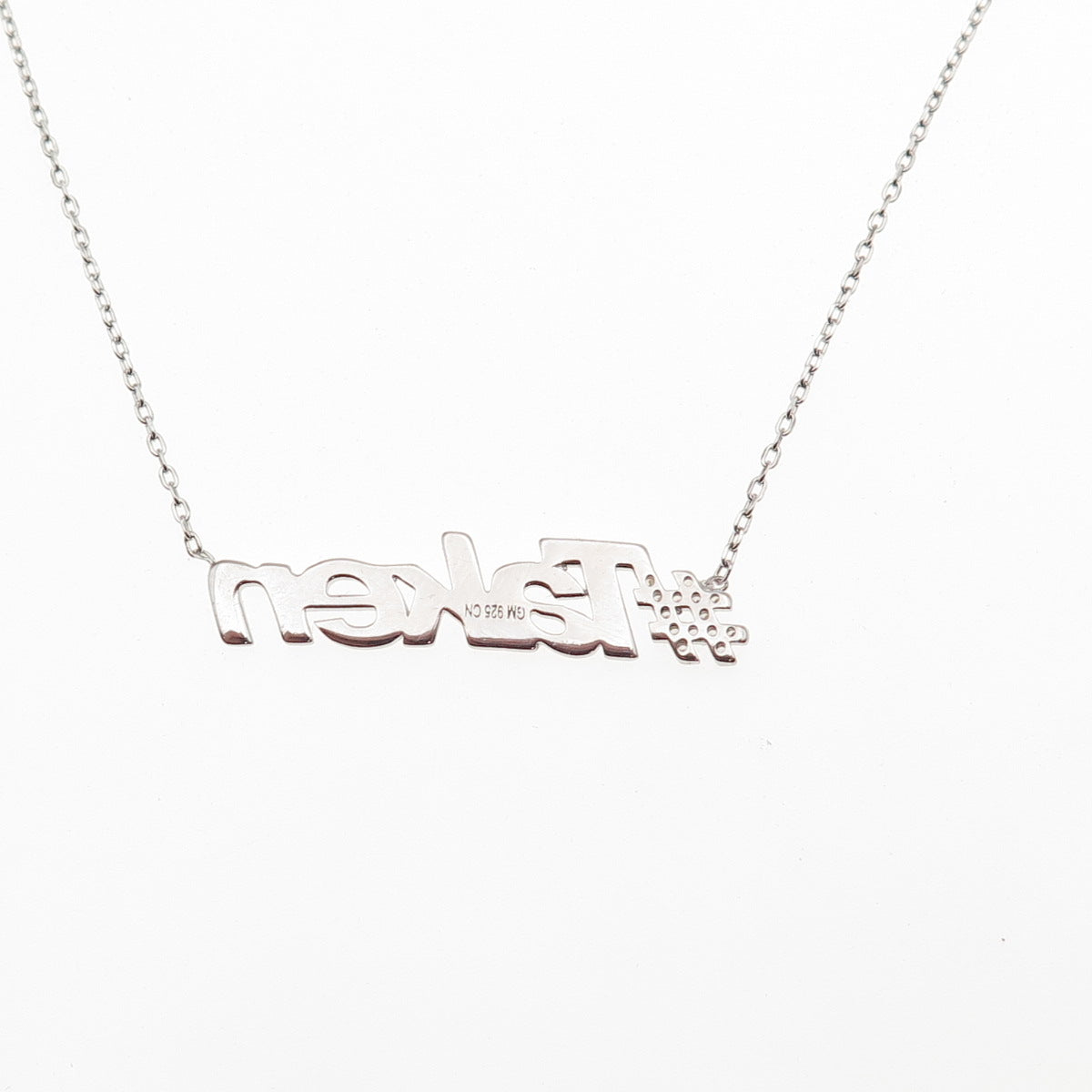 925 Sterling Silver Round-Cut C Z #Taken Cable Chain Necklace 16-18"