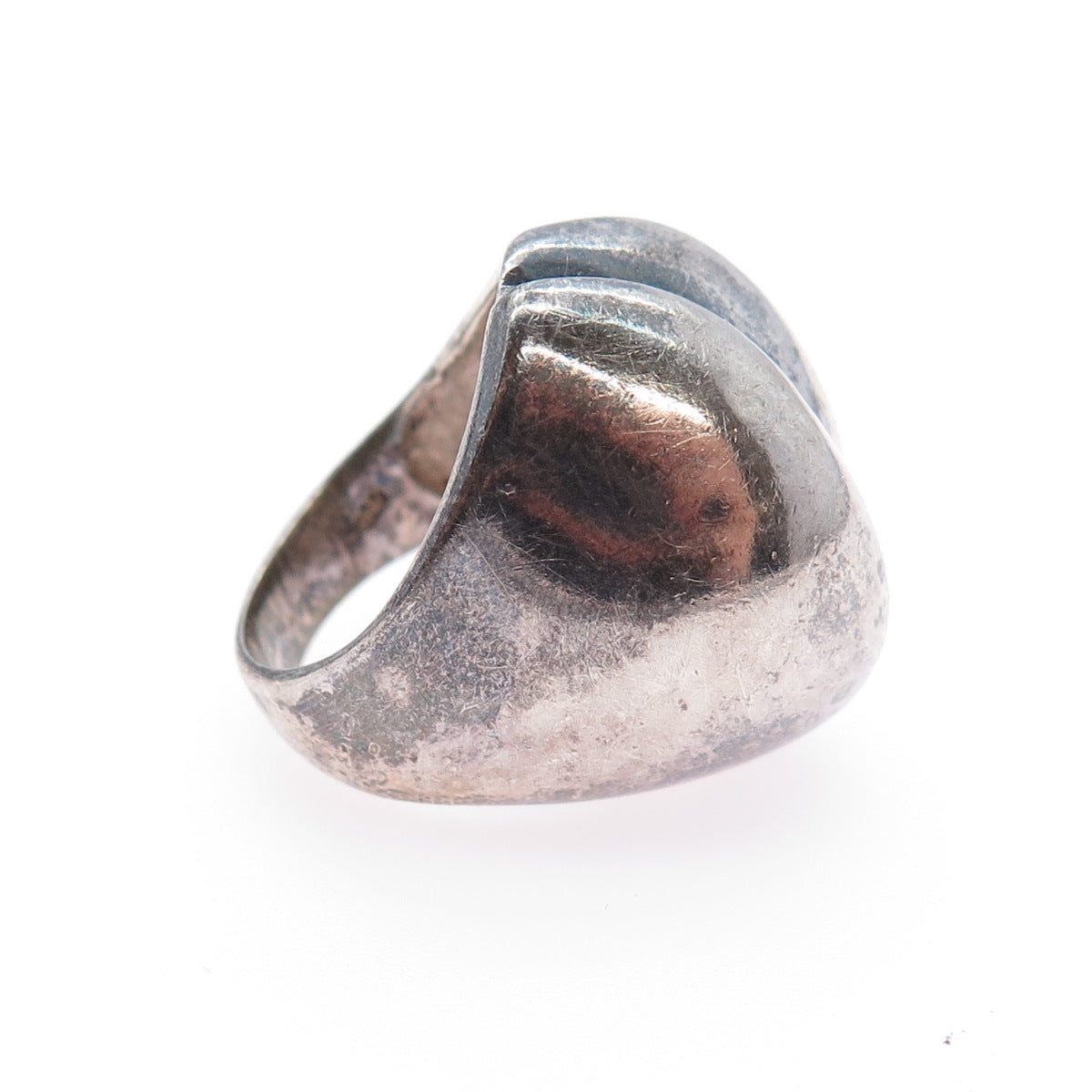 925 Sterling Silver Vintage Modernist Coffee Bean Oxidized Ring Size 6.25