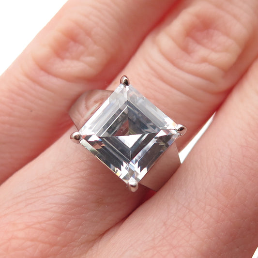 925 Sterling Silver C Z Engagement Ring Size 5.25