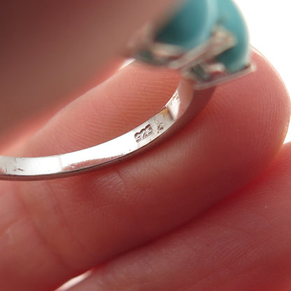 Chuck Clemency 925 Sterling Silver Real Diamond & Turquoise Ring Size 8.25