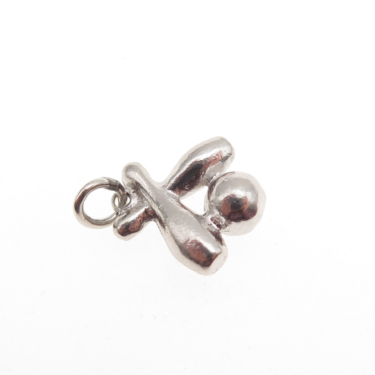 WELLS 925 Sterling Silver Vintage Bowling Pins & Ball Mini Charm Pendant