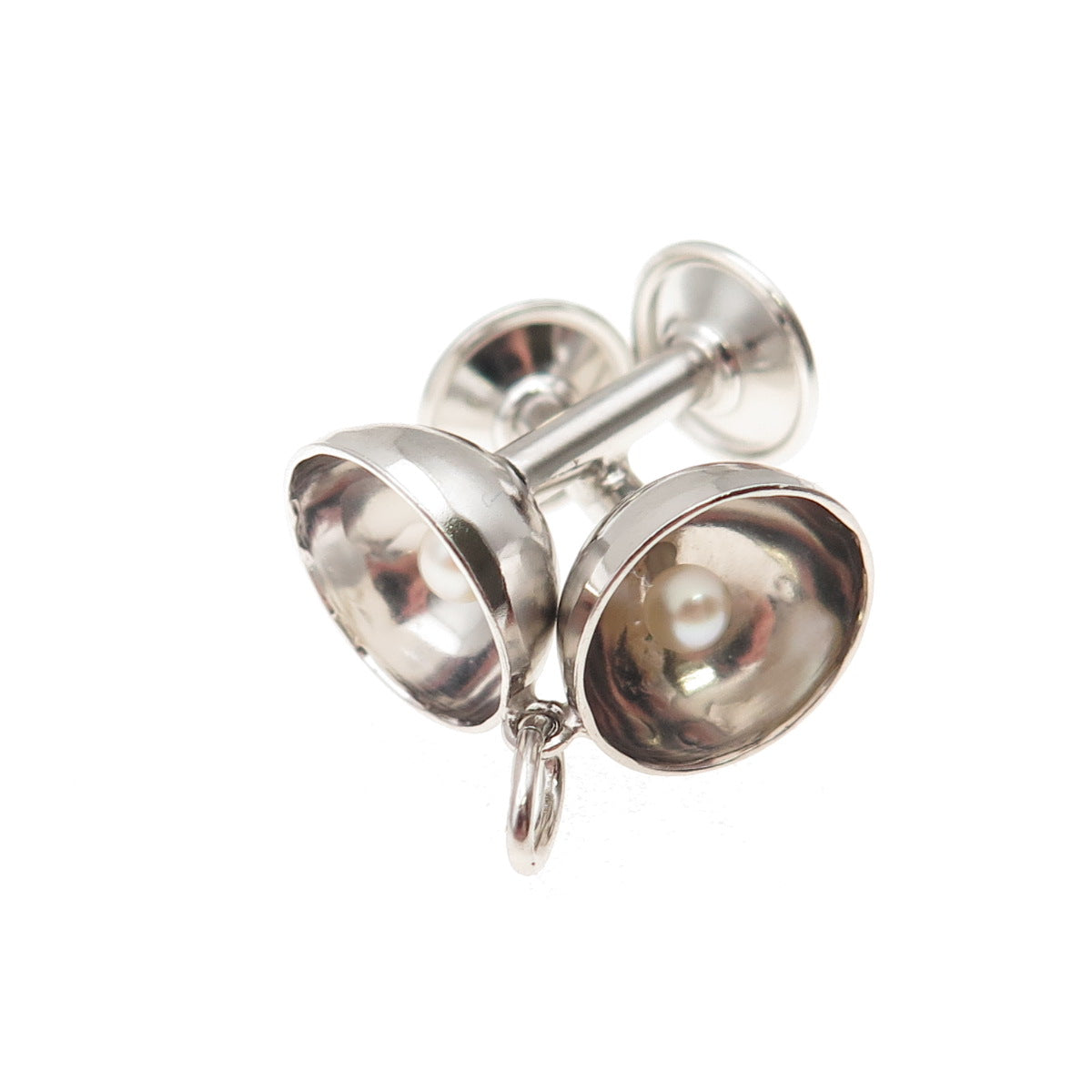 Art's Elegance 925 Sterling Silver Vintage Crossed Wine Glasses 3D Charm Pendant