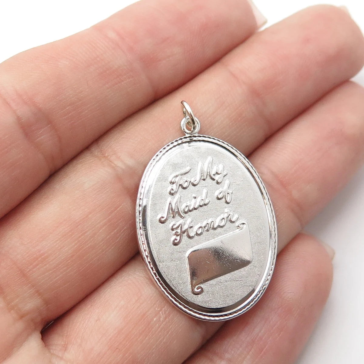 925 Sterling Silver Vintage Griffith & Sons Co "To My Maid of Honor" Pendant