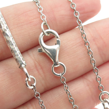 925 Sterling Silver Vintage Real Pearl Branch Modernist Bar Chain Necklace 18"