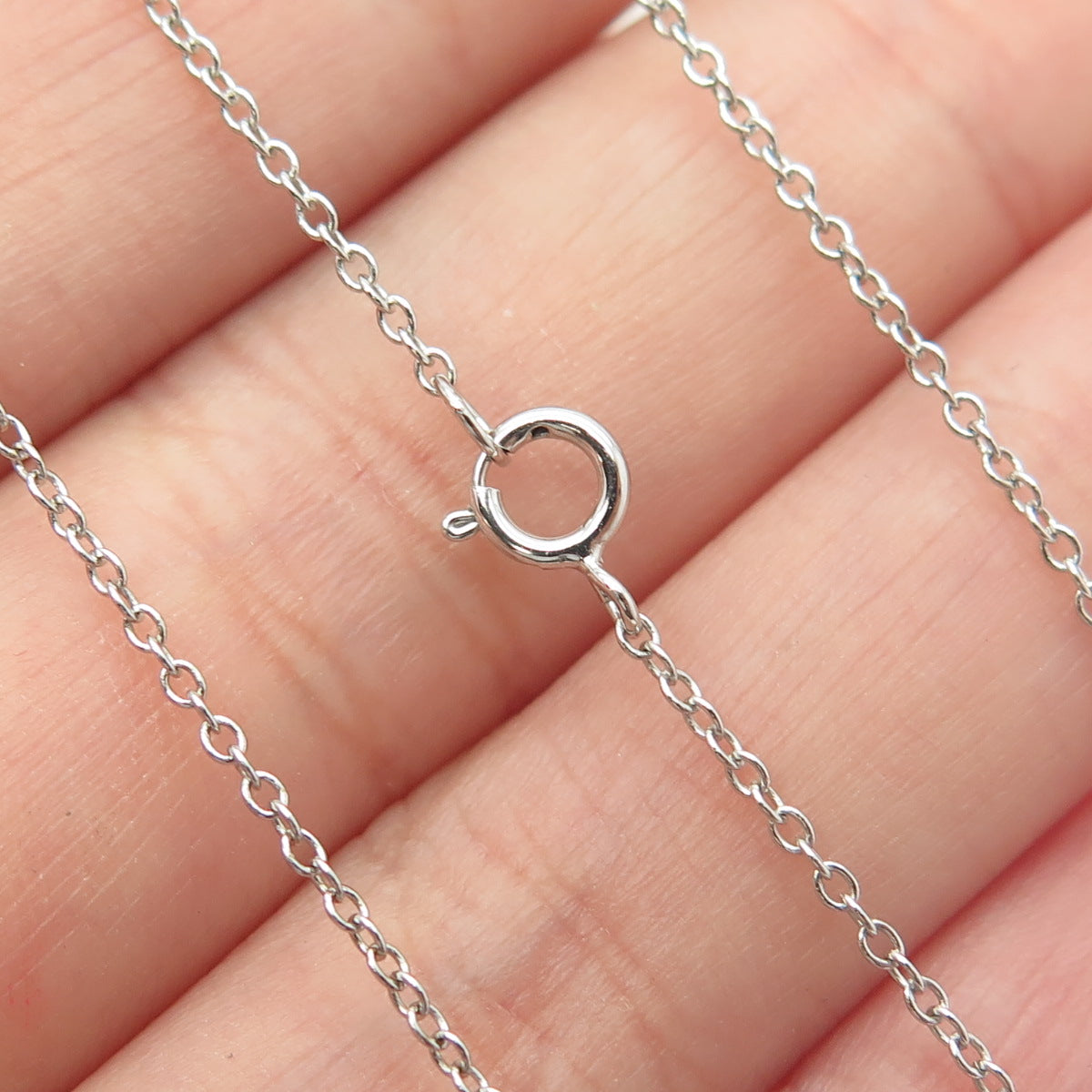 925 Sterling Silver Round-Cut C Z "LOVE" Cable Chain Necklace 16-18"