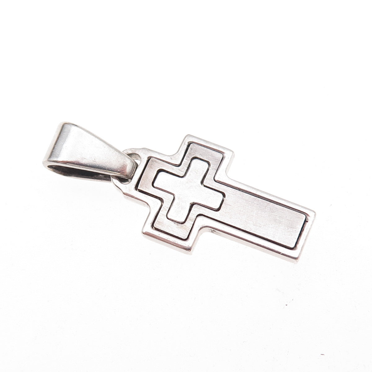 925 Sterling Silver Vintage Cross Oxidized Charm Pendant