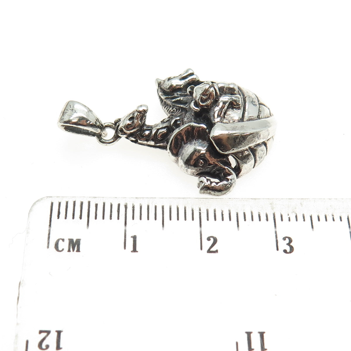 925 Sterling Silver Vintage Noah's Ark Religious Oxidized Charm Pendant