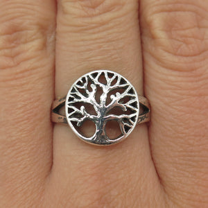 925 Sterling Silver Vintage Tree of Life Ring Size 8.75