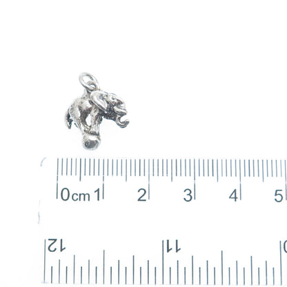 925 Sterling Silver Antique Art Deco Circus Elephant Minimalist 3D Charm Pendant