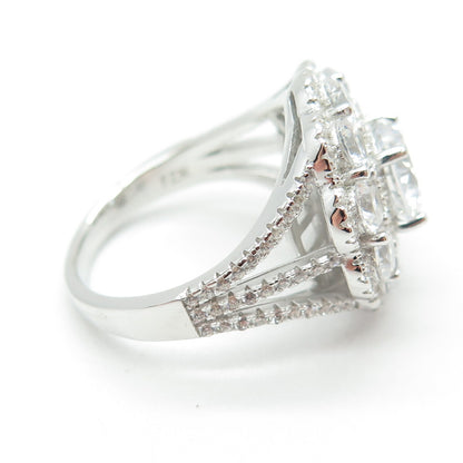 925 Sterling Silver Round-Cut C Z Ring Size 8