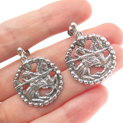 DAVID ANDERSEN 925S Sterling Vintage Norway Viking Period Screw Back Earrings