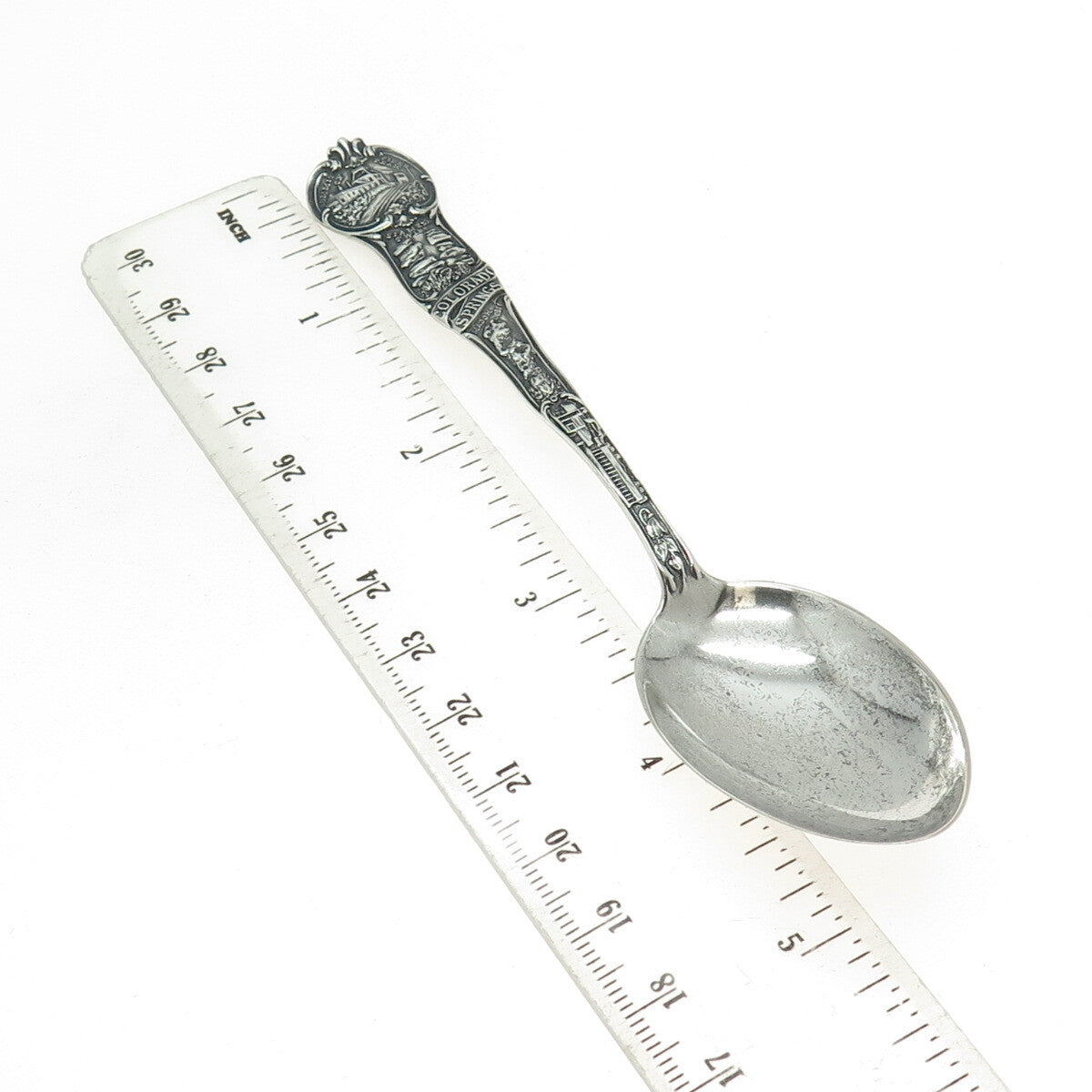 MECHANICS 925 Sterling Silver Antique Art Deco Colorado Springs Coffee Spoon