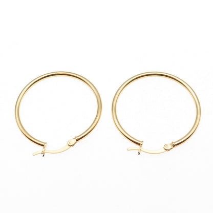 925 Sterling Silver Gold Plated Hoop Earrings