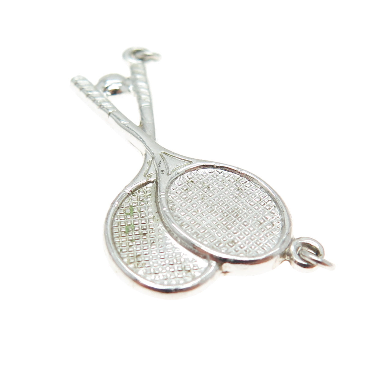 TRU-KAY 925 Sterling Silver Vintage Tennis Racket Centerpiece Charm Pendant