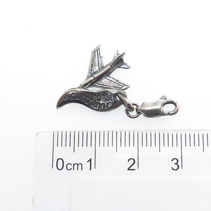 925 Sterling Silver Vintage Charleston Air Force Base Lobster Clasp Pendant