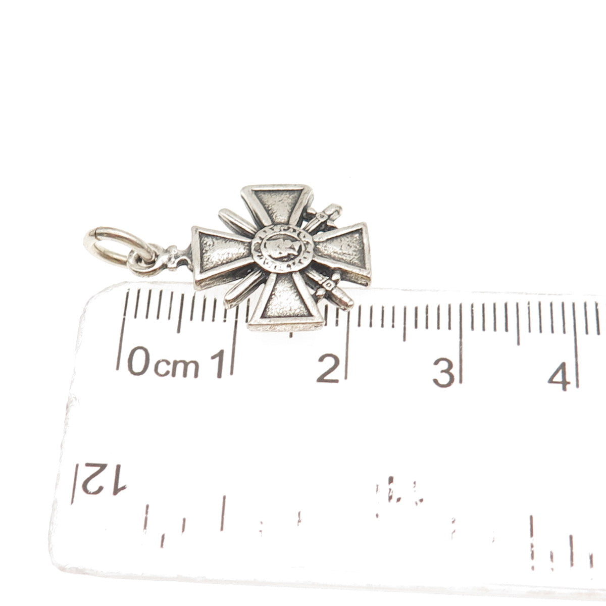 925 Sterling Silver Vintage JWK Mexico French Croix de Guerre Mini Charm Pendant