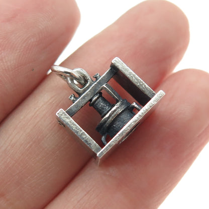 L.G. BALFOUR 925 Sterling Silver Vintage Stamp Maker 3D Charm Pendant