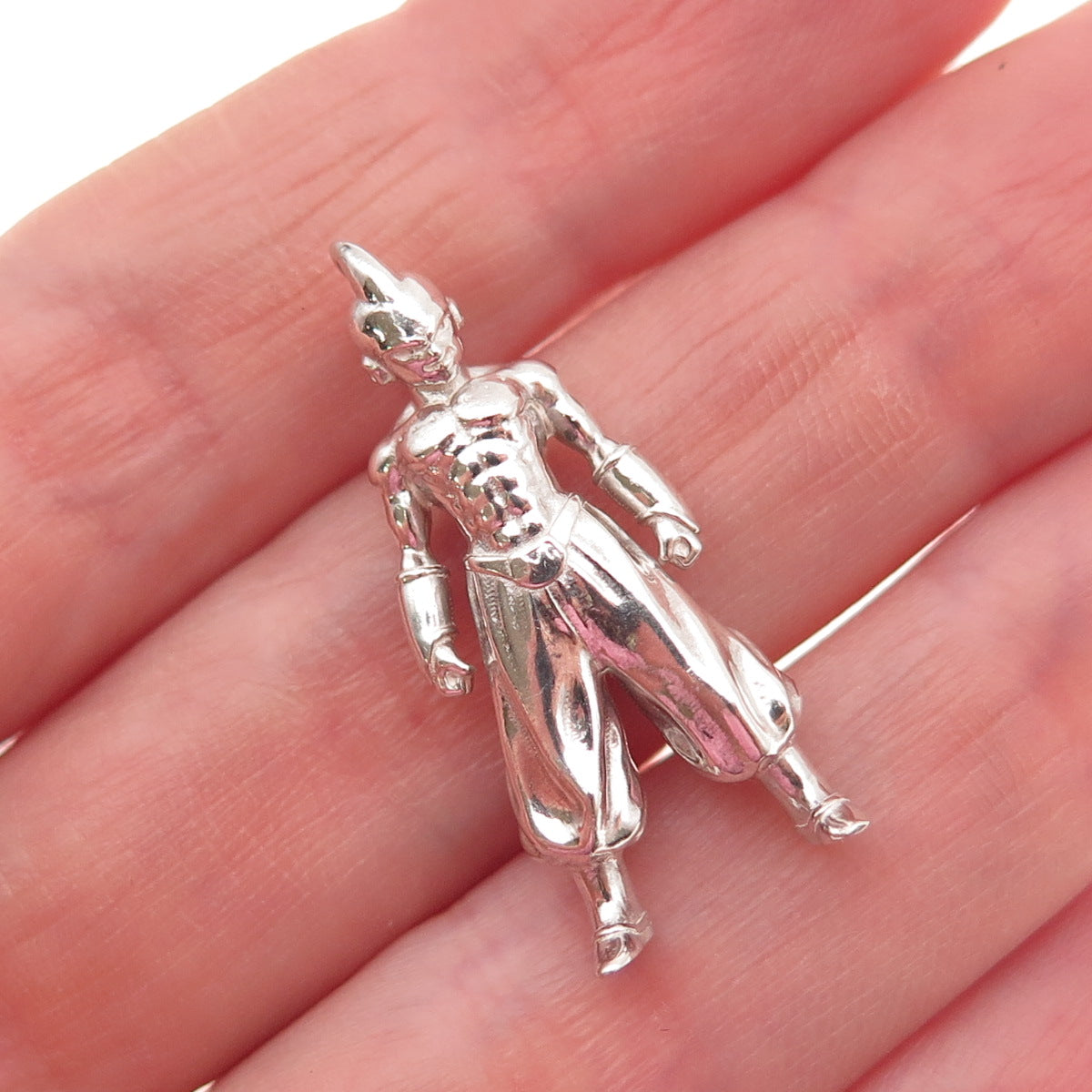 925 Sterling Silver Vintage Majin Buu Cartoon Character 3D Slide Charm Pendant