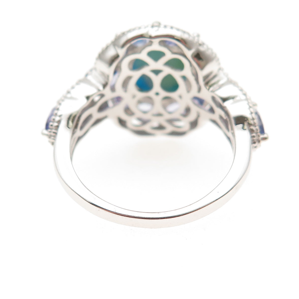 Chuck Clemency 925 Sterling Silver Real Turquoise & Tanzanite Ring Size 8