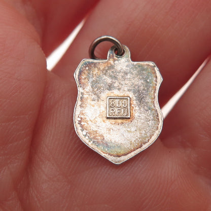 Fritz Reu & Co. 800 Silver Vintage Enamel Hermannsdenkmal Mini Charm Pendant
