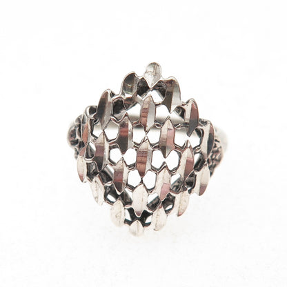 Lisa Lee Creations 925 Sterling Silver Vintage Modernist Petal Ring Size 6