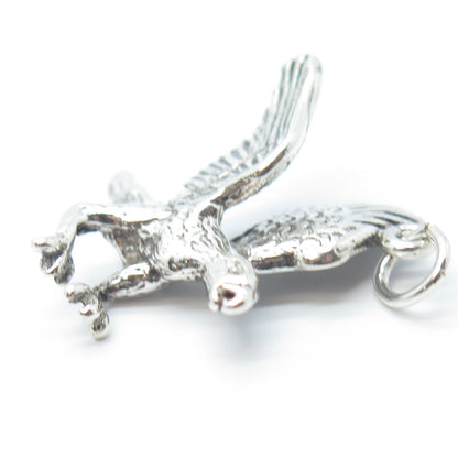 925 Sterling Silver Vintage Southwestern Eagle Bird Charm Pendant