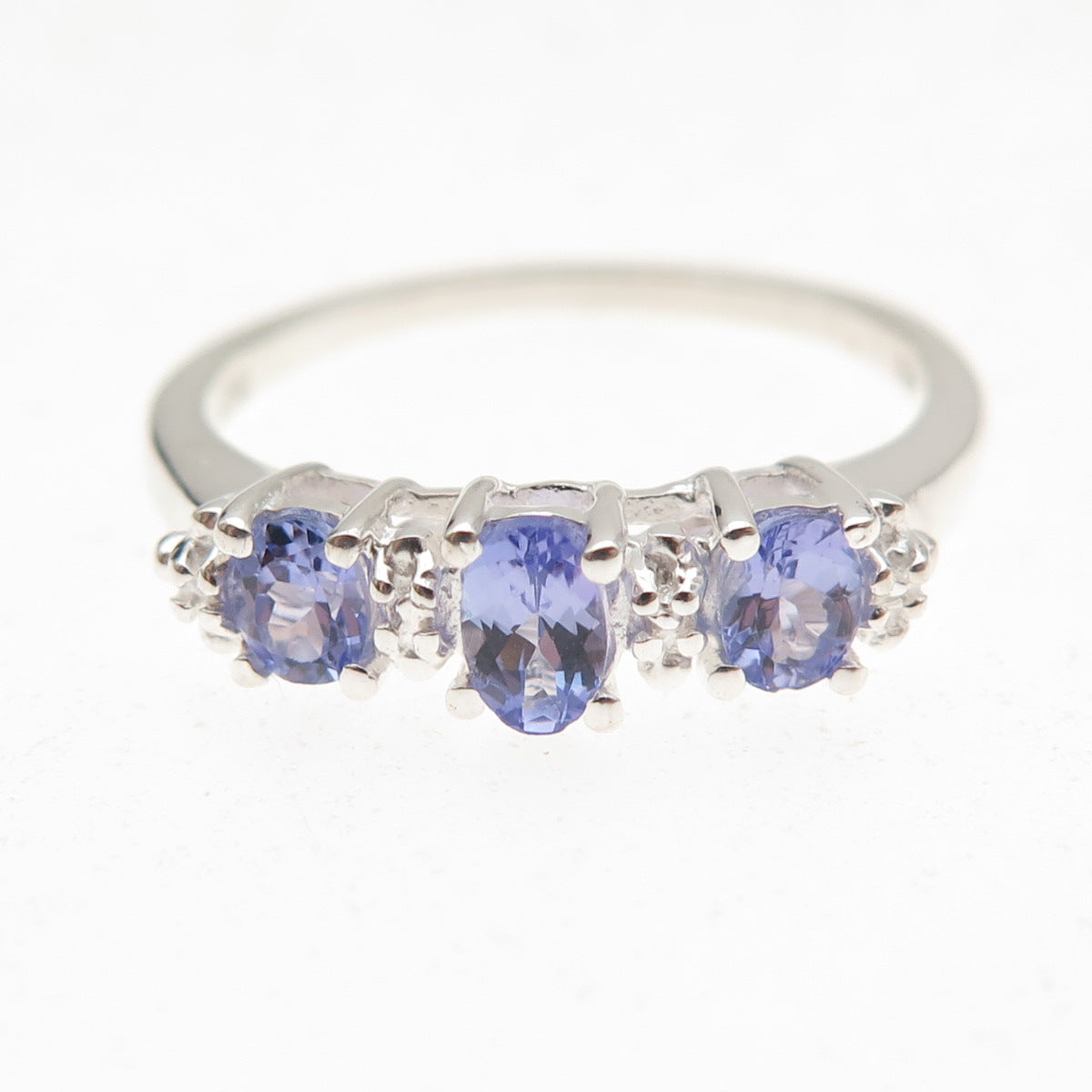 Chuck Clemency 925 Sterling Silver Real Oval-Cut Tanzanite Ring Size 8
