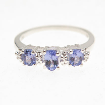 Chuck Clemency 925 Sterling Silver Real Oval-Cut Tanzanite Ring Size 8