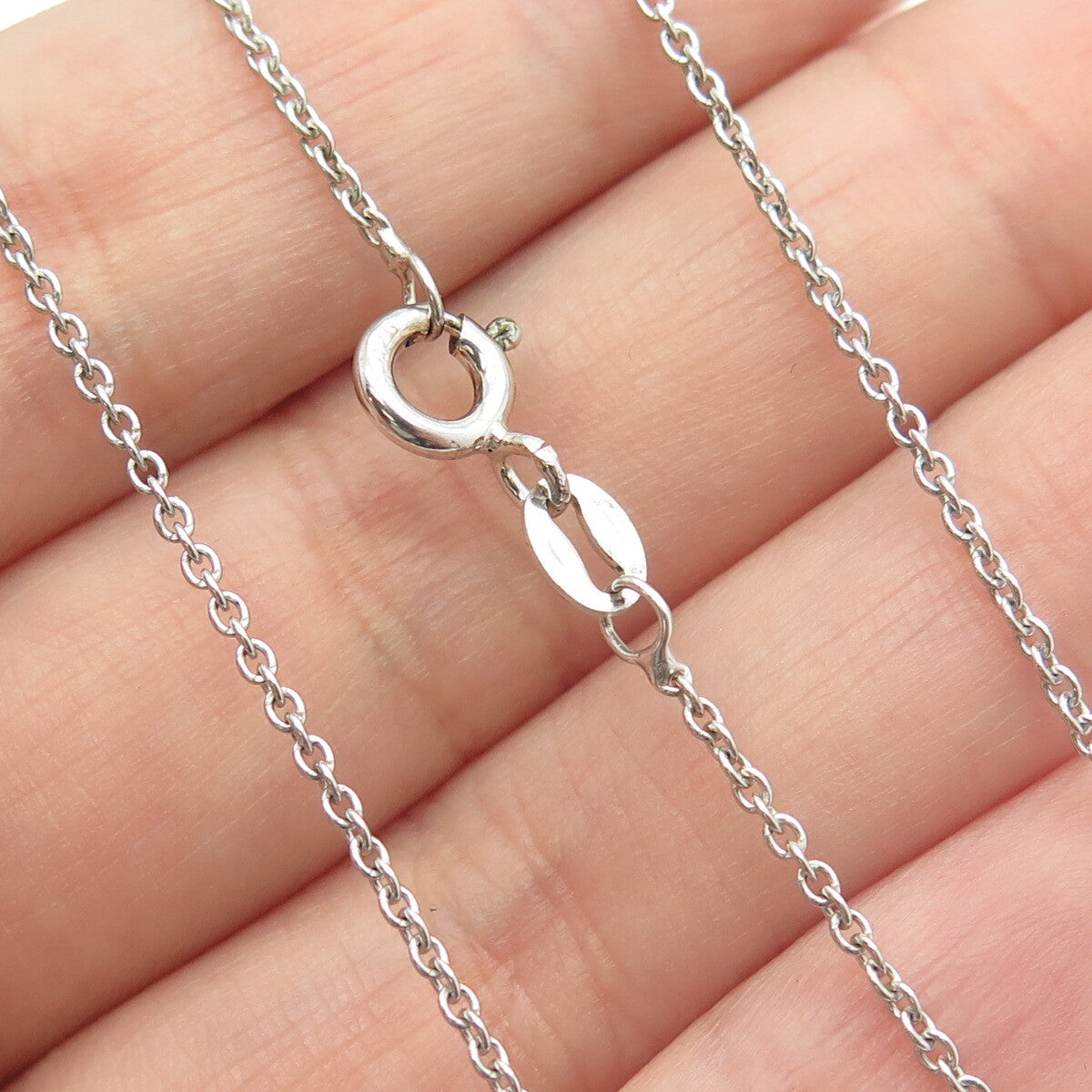 925 Sterling Silver Italy Round-Cut C Z Double Heart Cable Chain Necklace 16"
