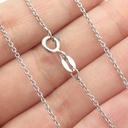 925 Sterling Silver Italy Round-Cut C Z Double Heart Cable Chain Necklace 16"