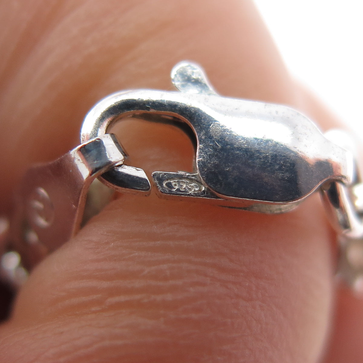 925 Sterling Silver Vintage Italy Figaro Chain Necklace 22"