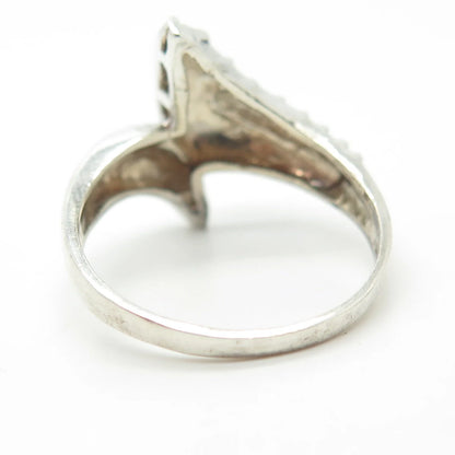 925 Sterling Silver Vintage Modernist Ring Size 7.75