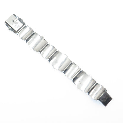 THAI NAKON 925 Sterling Silver Antique Siam Niello Hindu Oxidized Bracelet 7"