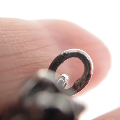 925 Sterling Silver Vintage Zebra Oxidized 3D Charm Pendant
