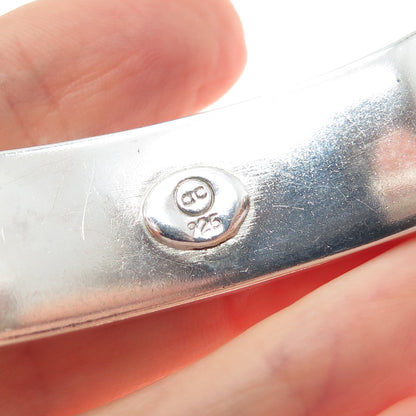 925 Sterling Vintage AC Mexico Real Turquoise Modernist Adjustable Bracelet 7"