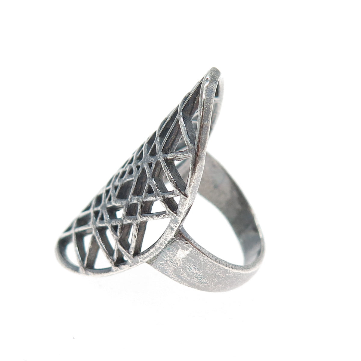 925 Sterling Silver Vintage Star of David Oxidized Ring Size 8