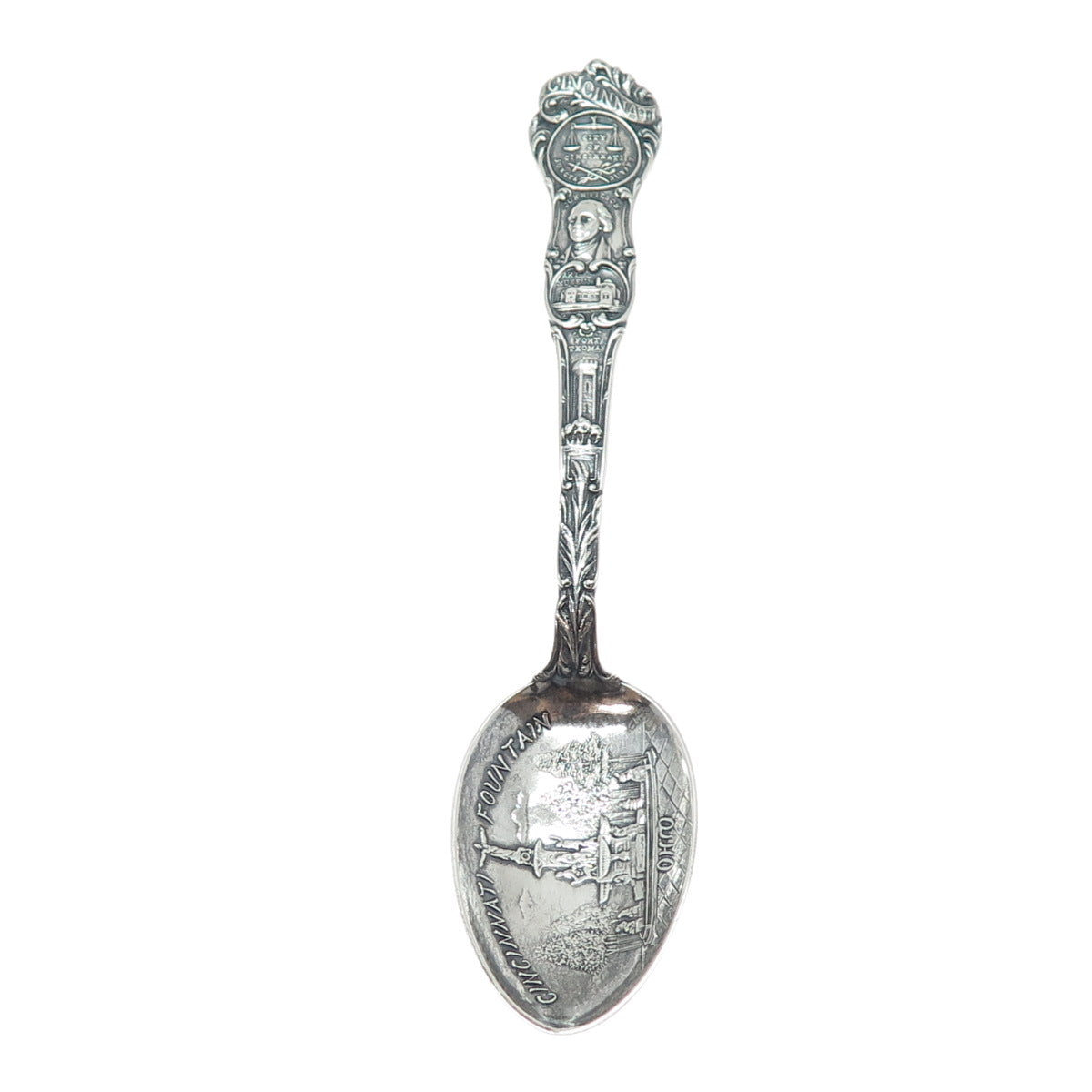MECHANICS 925 Sterling Silver Antique Cincinnati Fountain Ohio Coffee Spoon