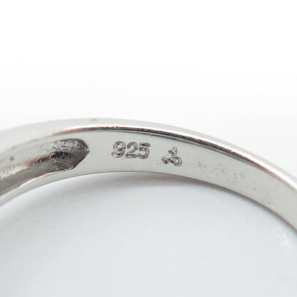 925 Sterling Silver Princess & Round-Cut C Z Engagement Ring Size 8