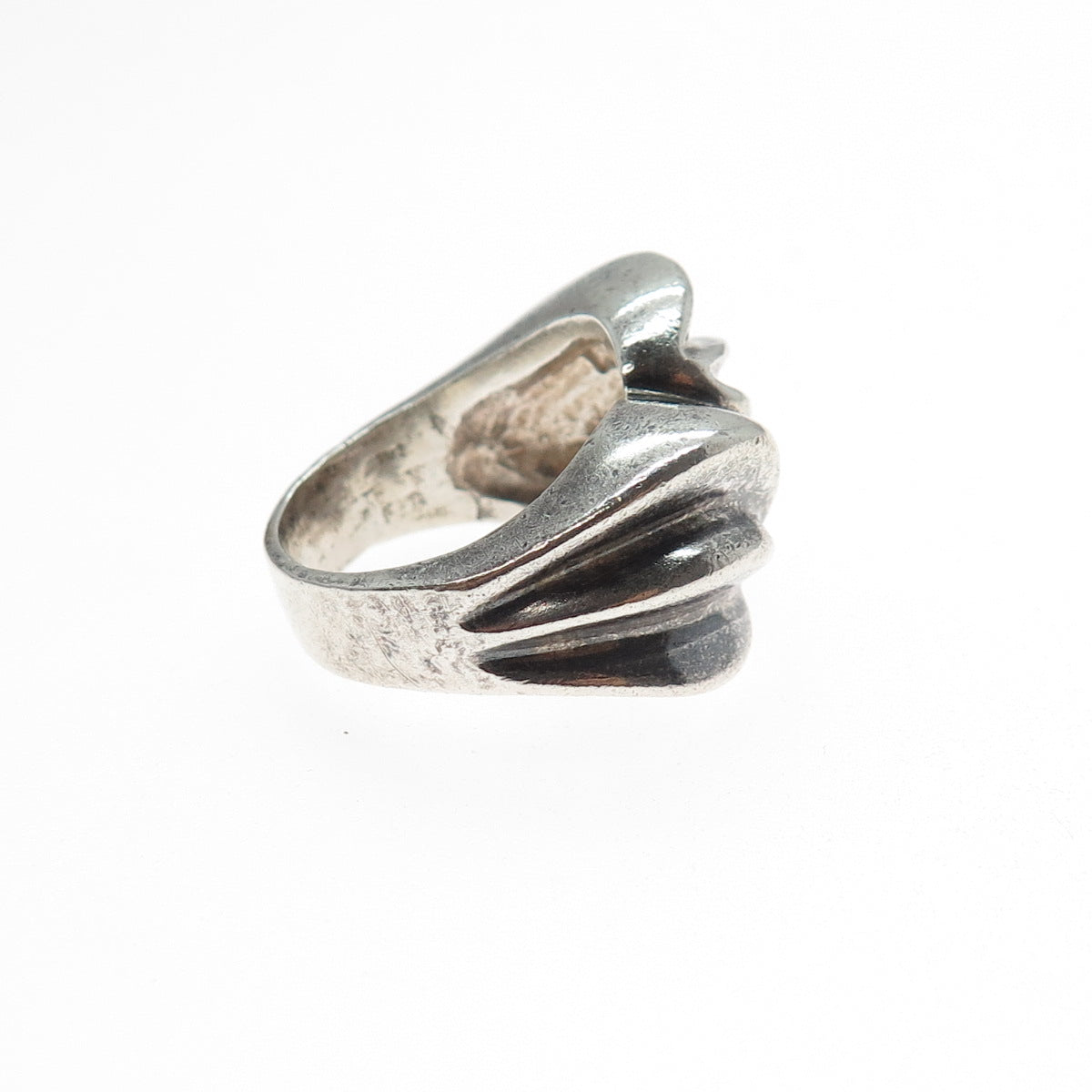 925 Sterling Silver Vintage Mexico Modernist Oxidized Ring Size 6.25