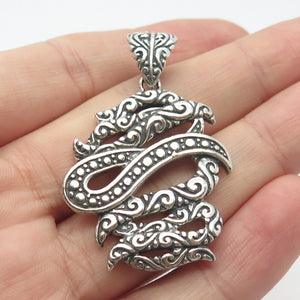 925 Sterling Silver Vintage Ornate Abstract Pendant