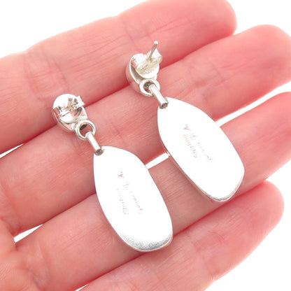 Geneva Apachito Navajo Old Pawn Sterling Silver Vintage Jasper Citrine Earrings