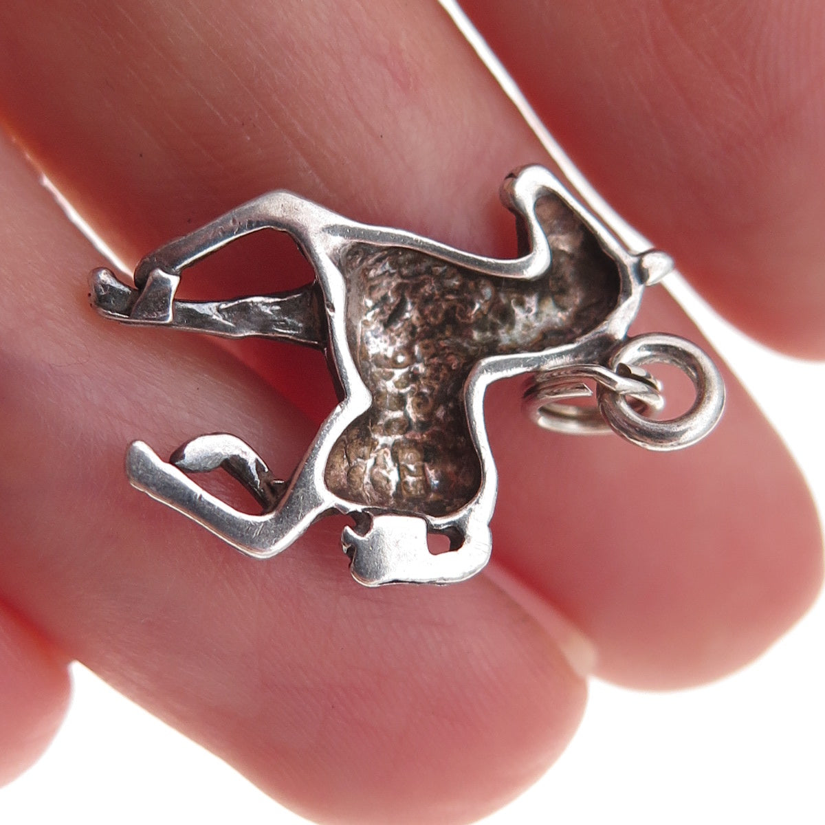 925 Sterling Silver Vintage Horse Oxidized Charm Pendant