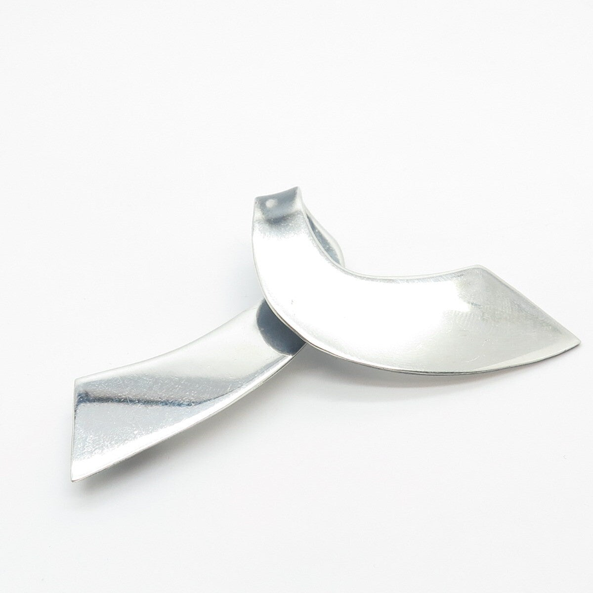 925 Sterling Silver Vintage Mexico Ribbon Pin Brooch