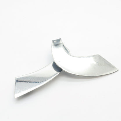 925 Sterling Silver Vintage Mexico Ribbon Pin Brooch