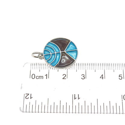 925 Sterling Silver Vintage Enamel Menorah Judaica Charm Pendant