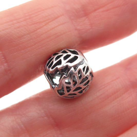 PANDORA 925 Sterling Silver Autumn Bliss Leaves Slide Bead Charm