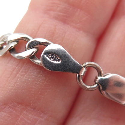 925 Sterling Silver Vintage Italy Curb Chain Necklace 20"