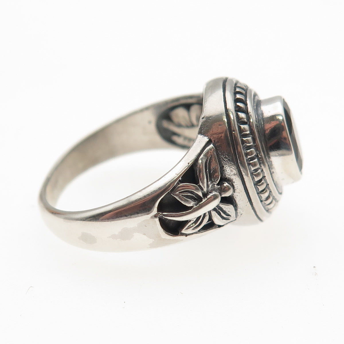 925 Sterling Silver Vintage Real Peridot Butterfly Ring Size 7.25