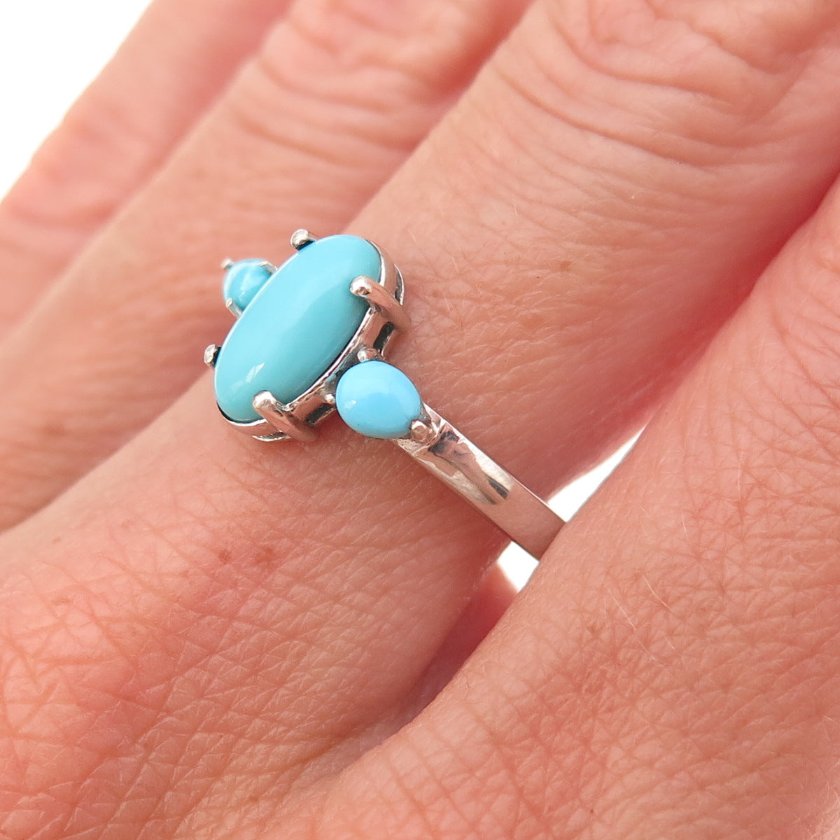 Chuck Clemency 925 Sterling Silver Real Sleeping Beauty Turquoise Ring Size 8